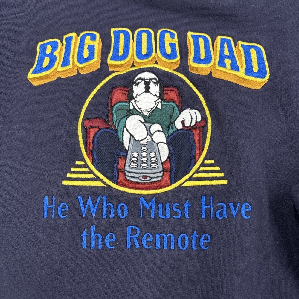VTG Big Dogs  90s, Y2K, Logo,‎ Retro Crew Neck Blue Sweatshirt Sz 3X Embroidered